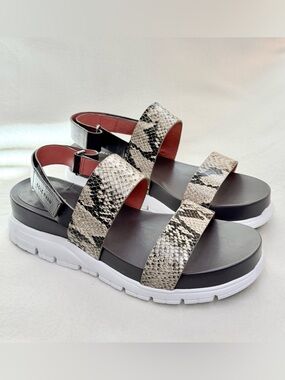 Cole Haan Women’s Snake-Print Platform Slingback Sandals